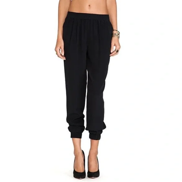 Diane von Furstenberg Pleat Front Cropped Jogger Slacks - Picture 1 of 11